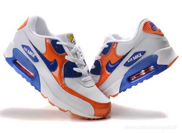 Remise Air Max 90 chaussures blanches et les orangs (1)